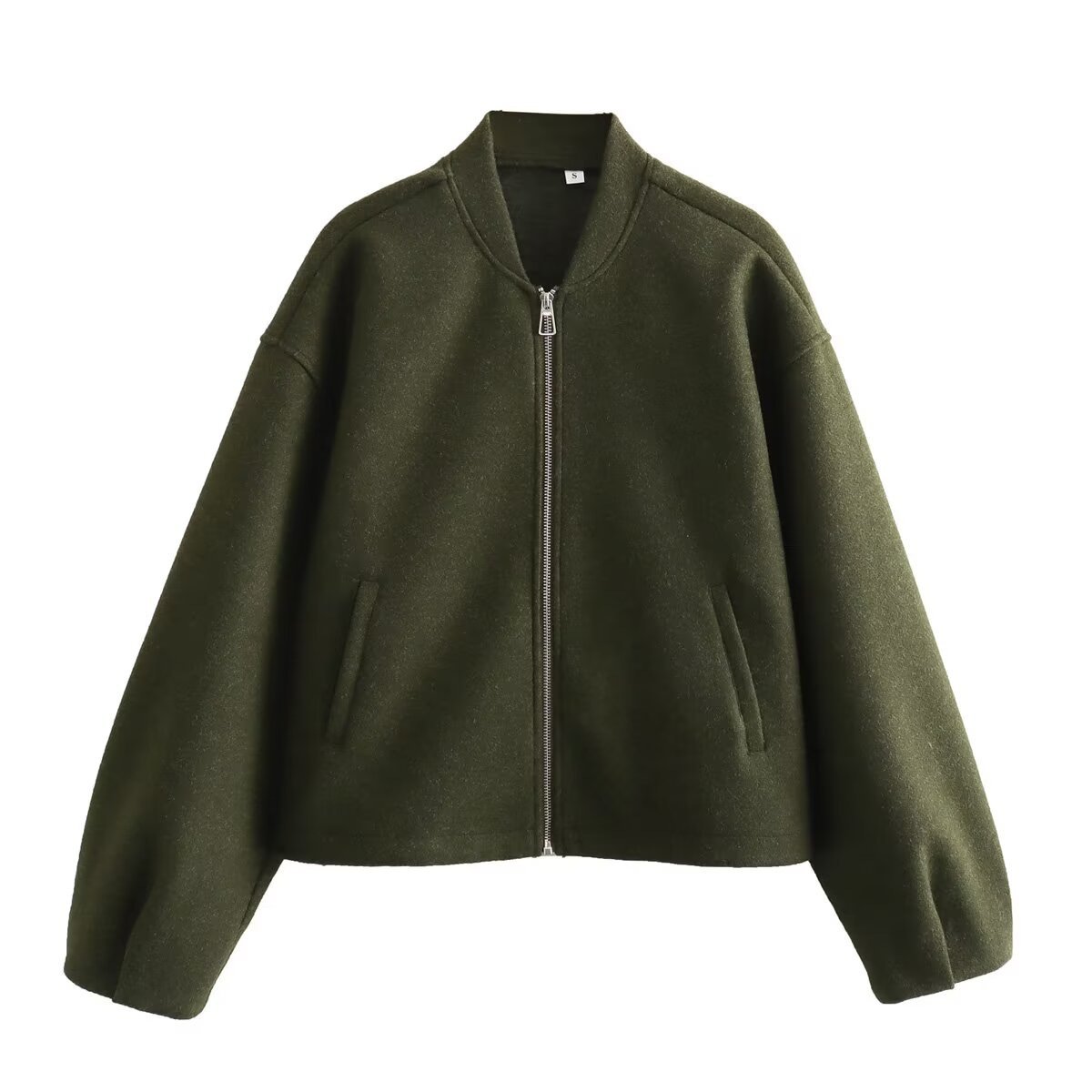 Soft Snap Button Crewneck Casual Jacket