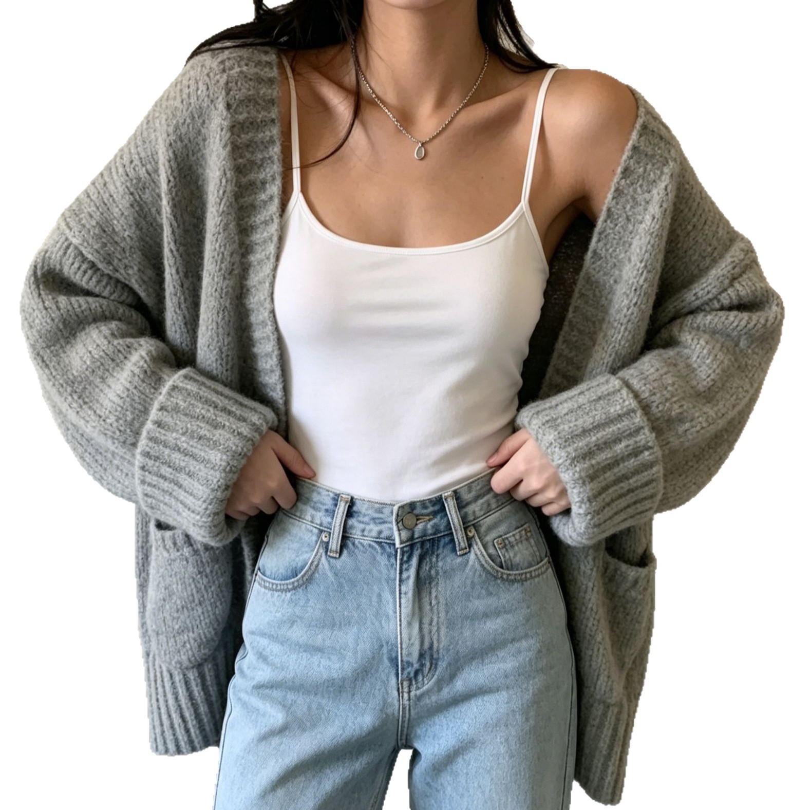 Chunky Knit Cardigan Women's Loose Soft Oversized Sweater Coat