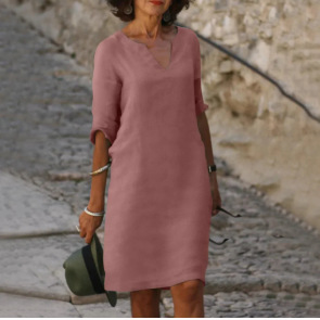 Women's Minimalist Solid Color Casual Dress