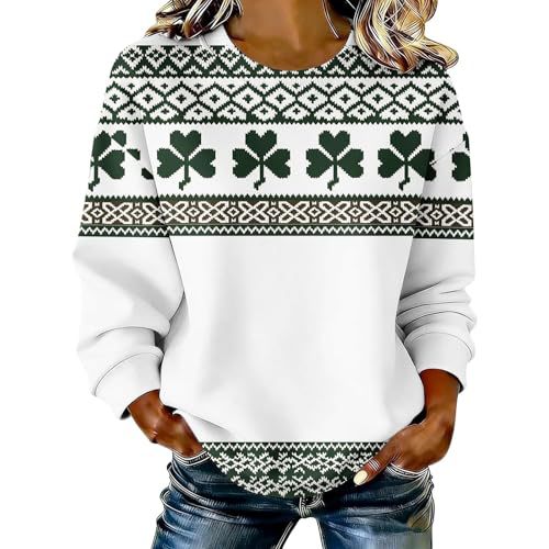Women's Clover Print Casual Hoodie