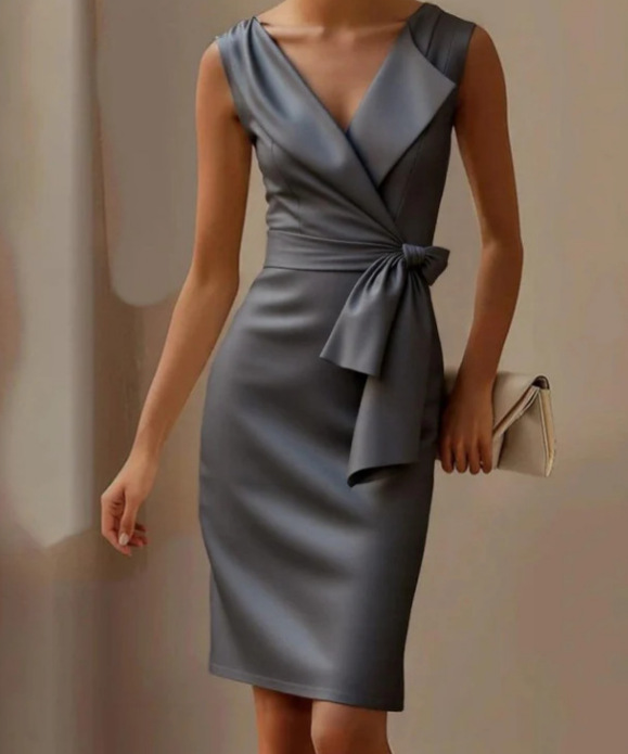 Women's Sleeveless Bow A-Line Mini Dress