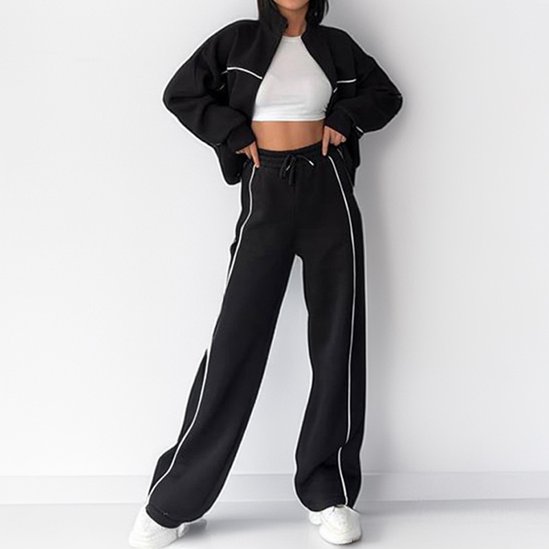 Women's Casual Zip-Up Hoodie and Pants Set