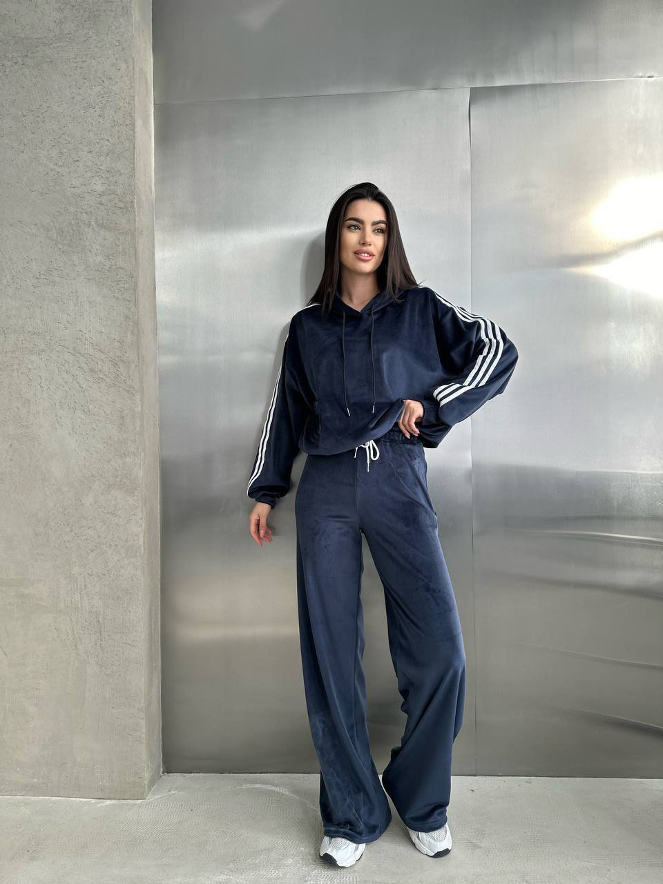 Striped Casual Sweatshirt and Pants Set