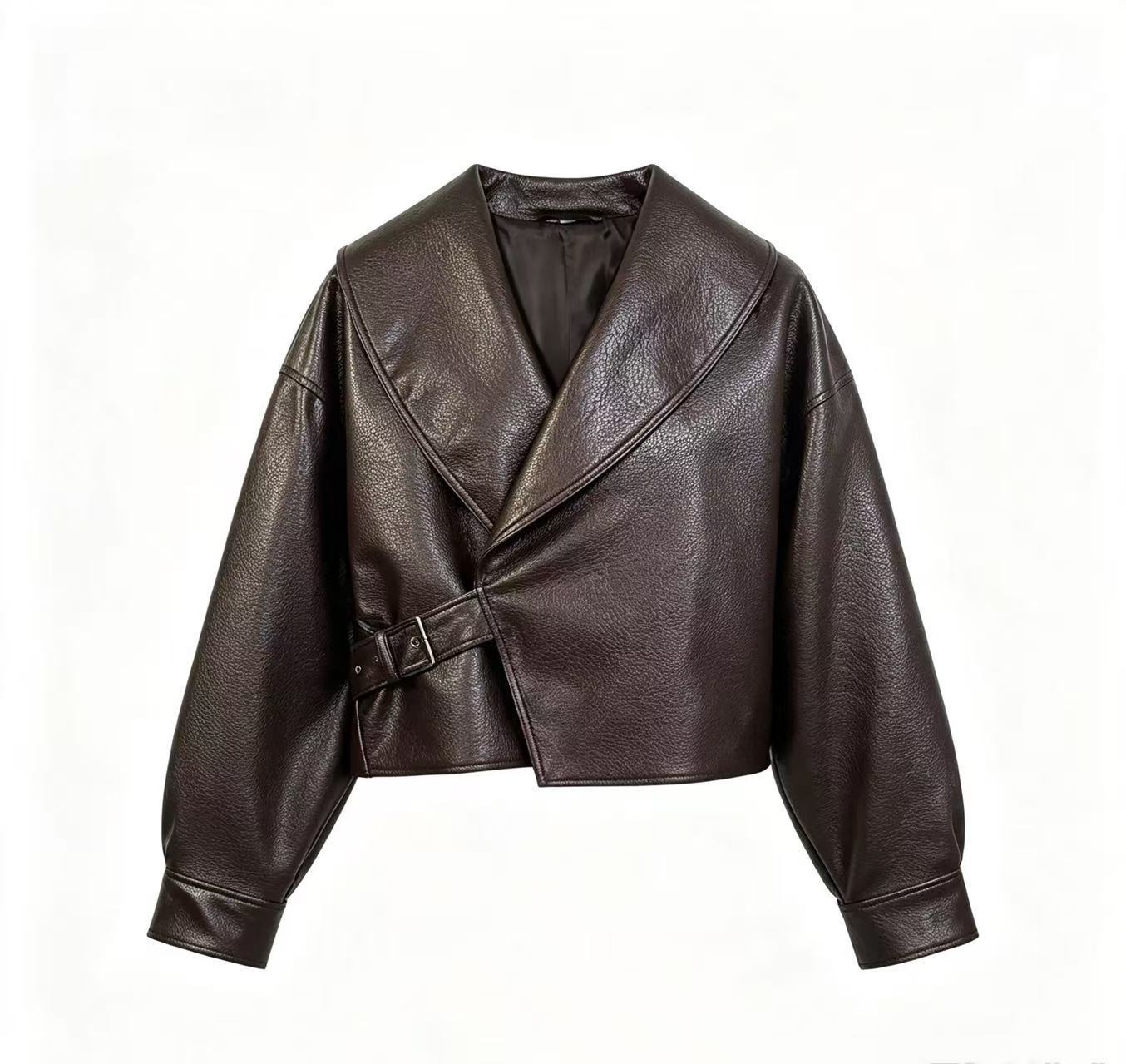 Women's V-Neck Tie-Front Jacket Coat