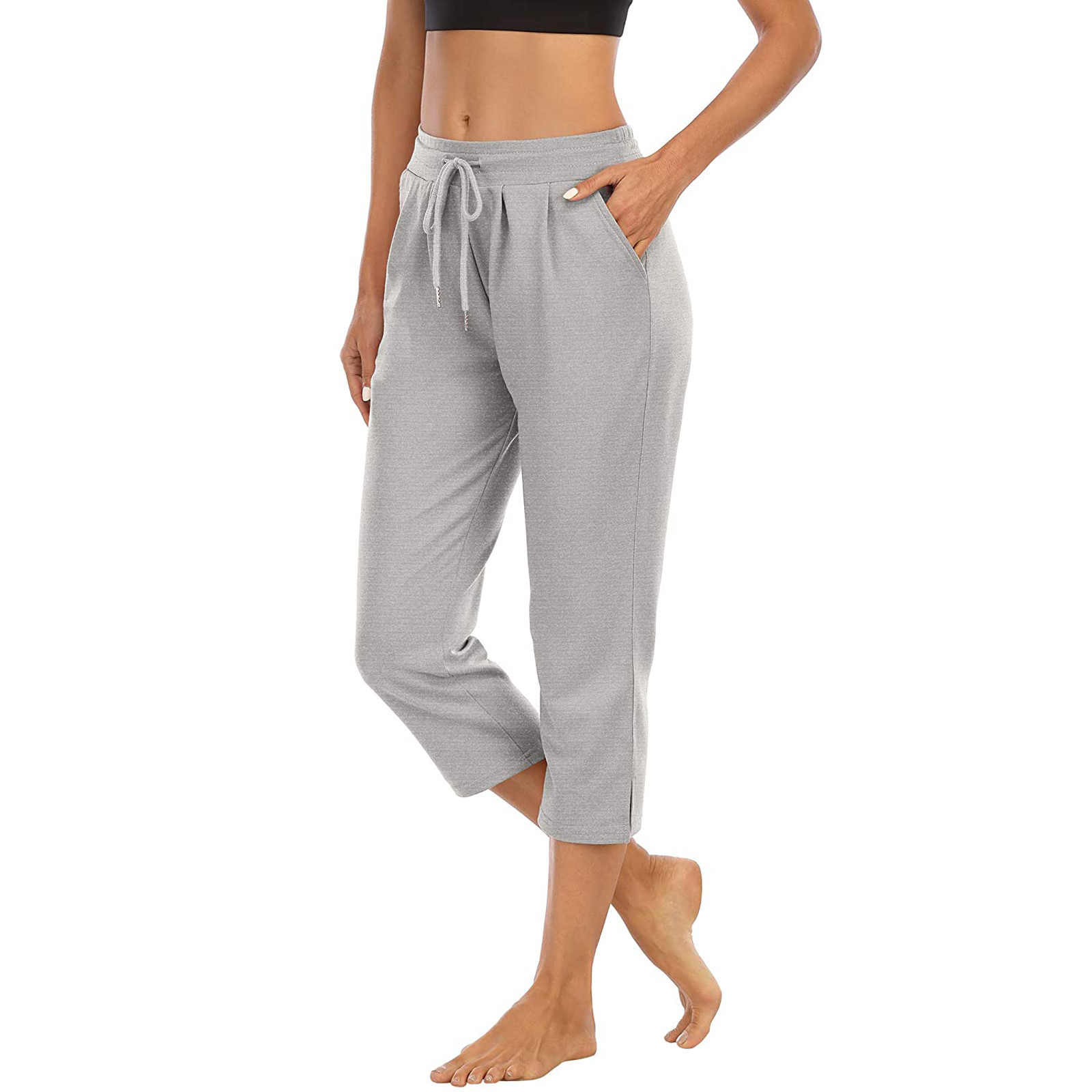 Women's Solid Color High-Waist Pocket Yoga Pants