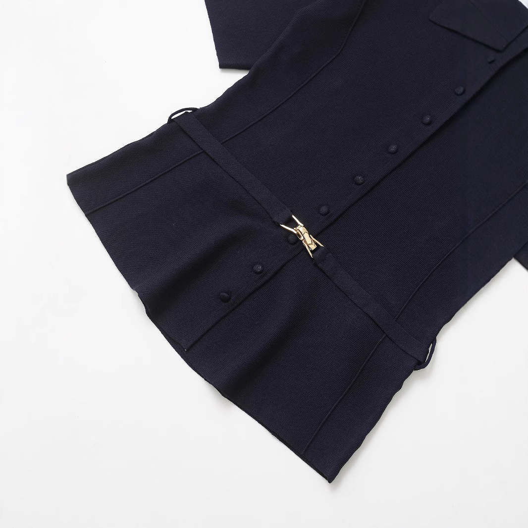 Metal Button Short Sleeve Knit Top