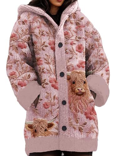 Women's Floral Print Button-Down Cardigan Sweater