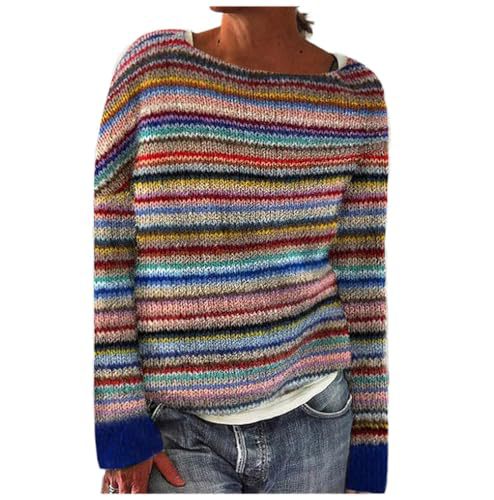 Women's Striped Paw Print Tribal Graphic Crewneck Sweatshirt