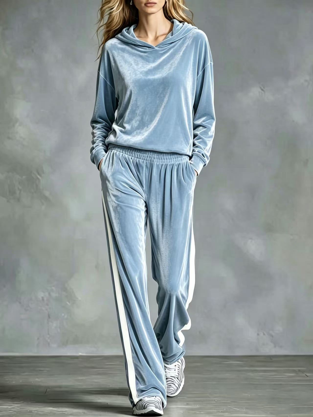 Women's Casual Loose Long Sleeve Top and Pants Two-Piece Set