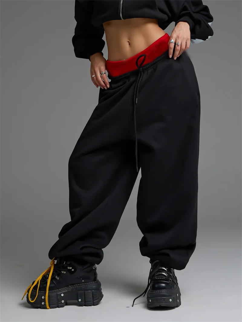 Casual Straight-Leg Wide-Leg Sweatpants with Drawstring