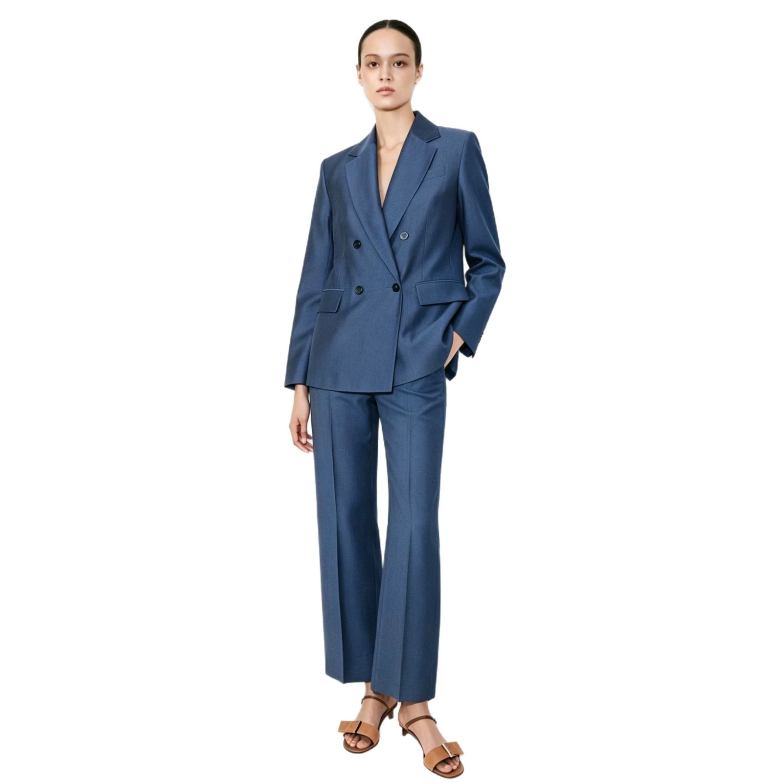 Women's Red Blazer and Straight-Leg Pants Set