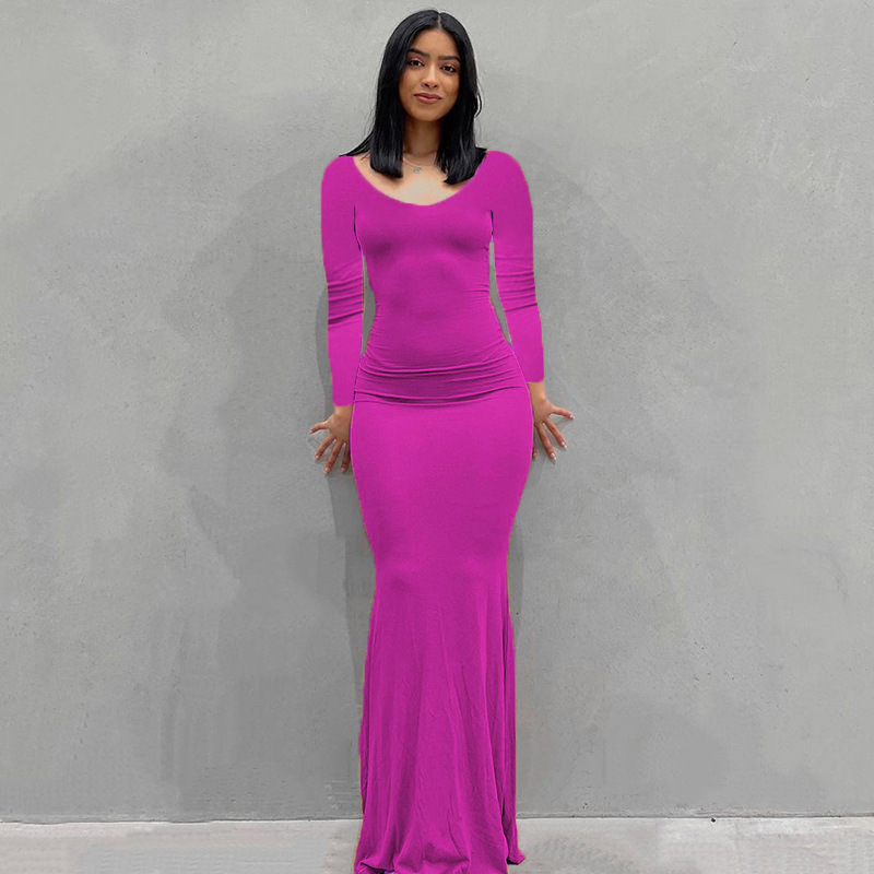 Women's Sleeveless V-Neck Bodycon Maxi Dress