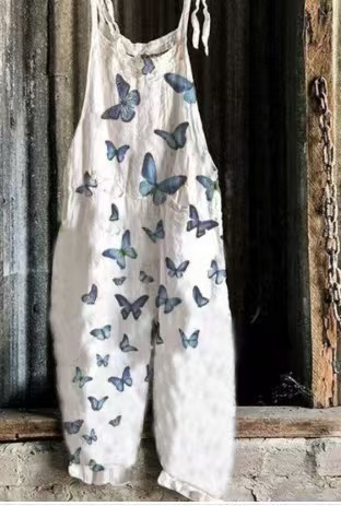 Sweet Floral Print Wide-Leg Sleeveless Jumpsuit