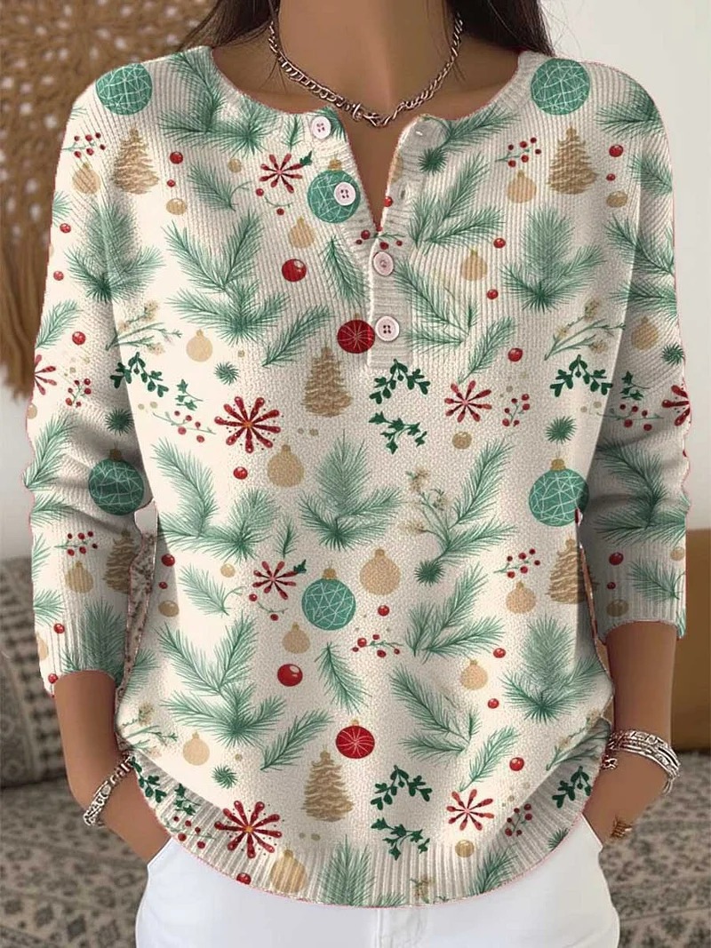 Women's Floral Print Button-Up Sweatshirt