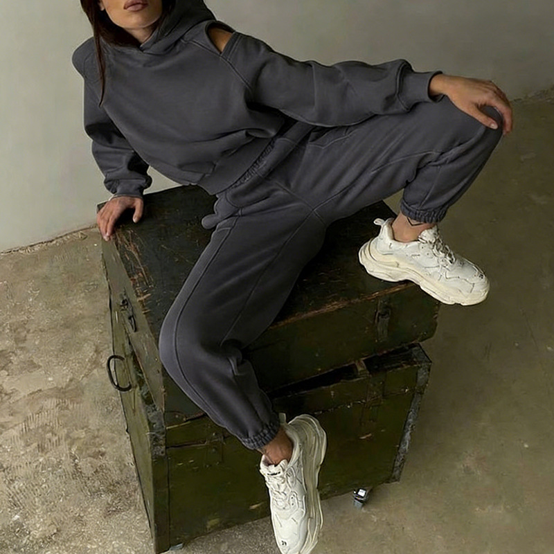 Women's Two-Piece Hoodie and Wide-Leg Pants Set