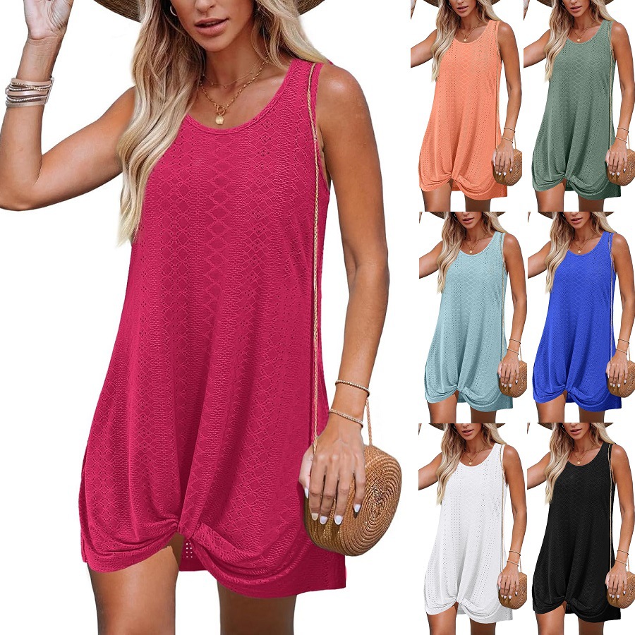 Women's Cutout Twist Knot Sleeveless A-Line Mini Dress