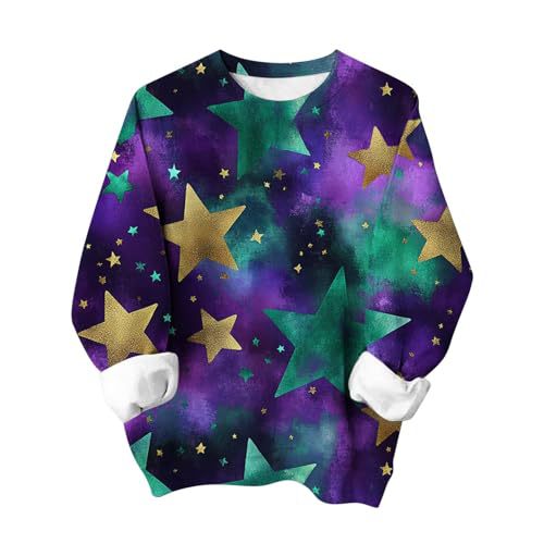 Women's St. Patrick's Day Mask Print Crewneck Sweatshirt