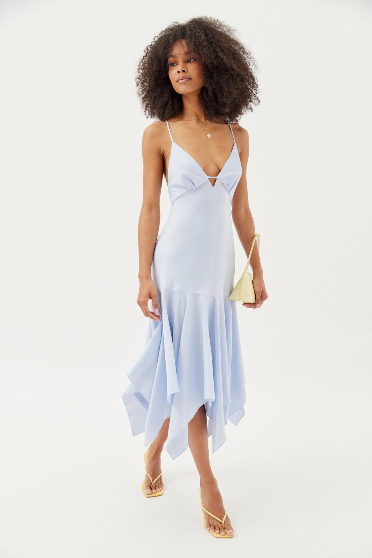 Solid Sleeveless Backless Pleated Midi Dress
