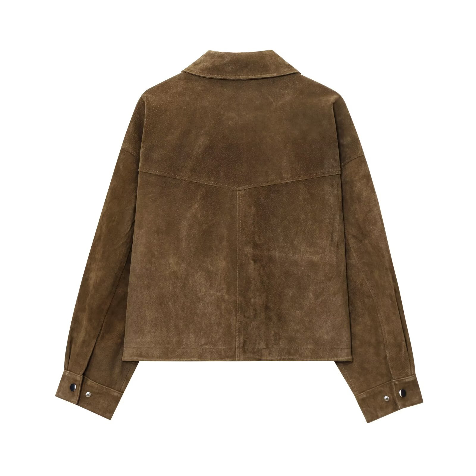 Women's Faux Leather Bomber Jacket Casual Loose Fit