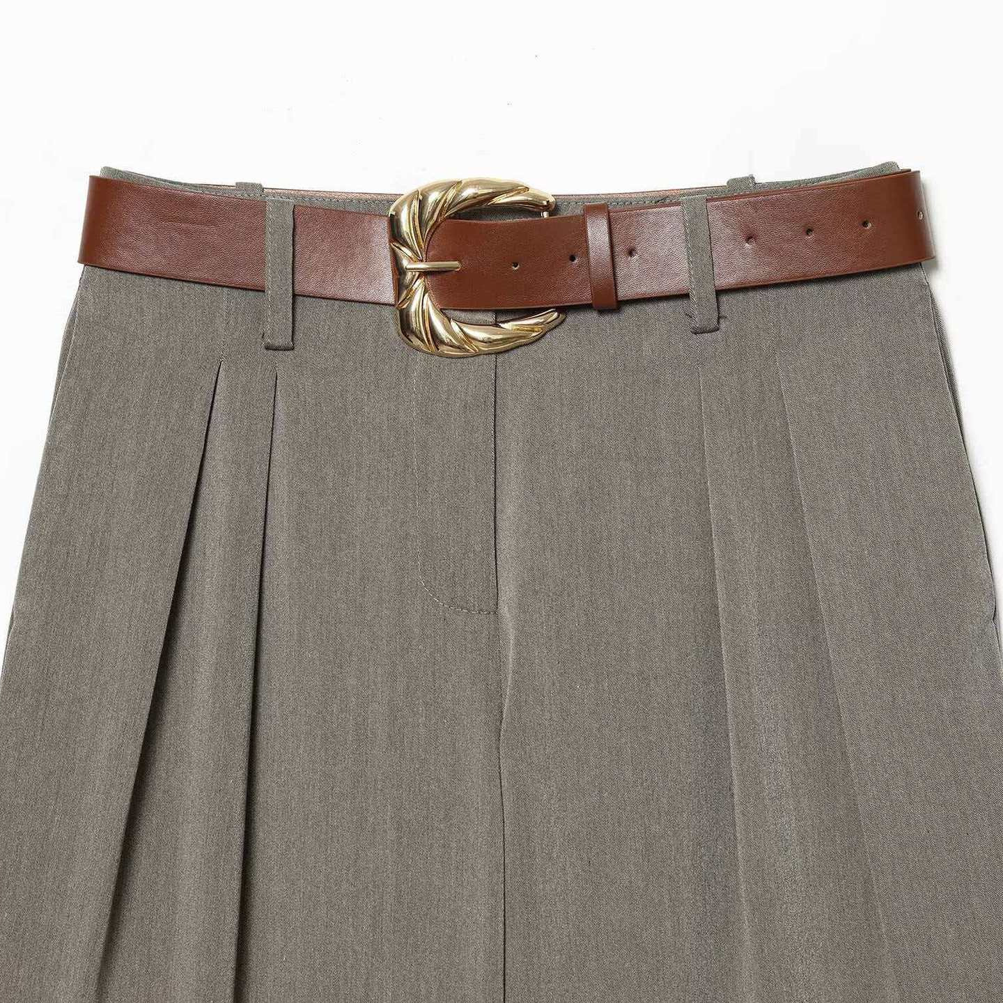 Women's High-Waist Wide-Leg Pleated Pants