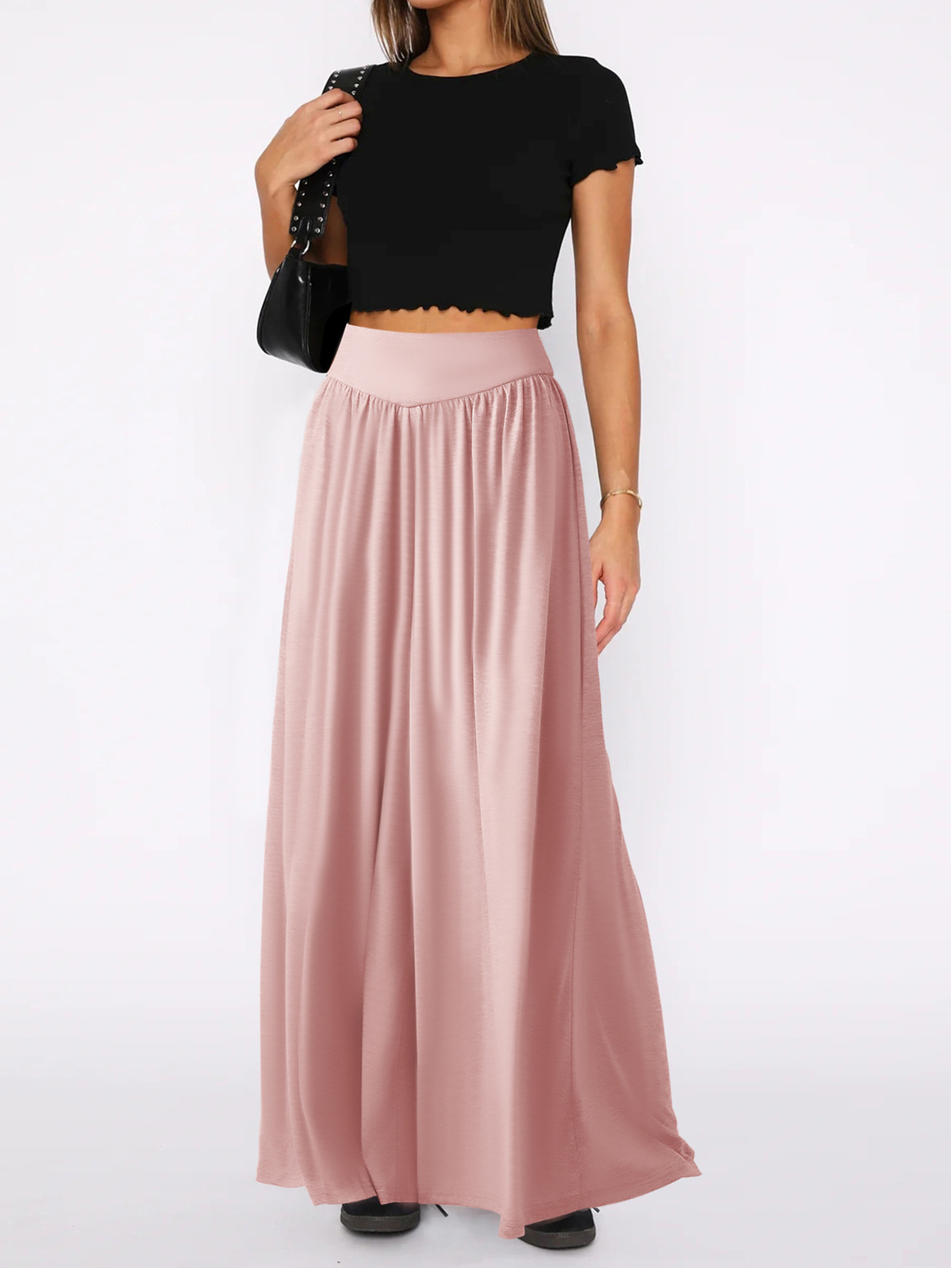 Women's High-Waist Wide-Leg Dance Pants Draped Casual Trousers