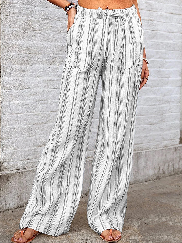 Women's Loose Striped Print Casual Pants