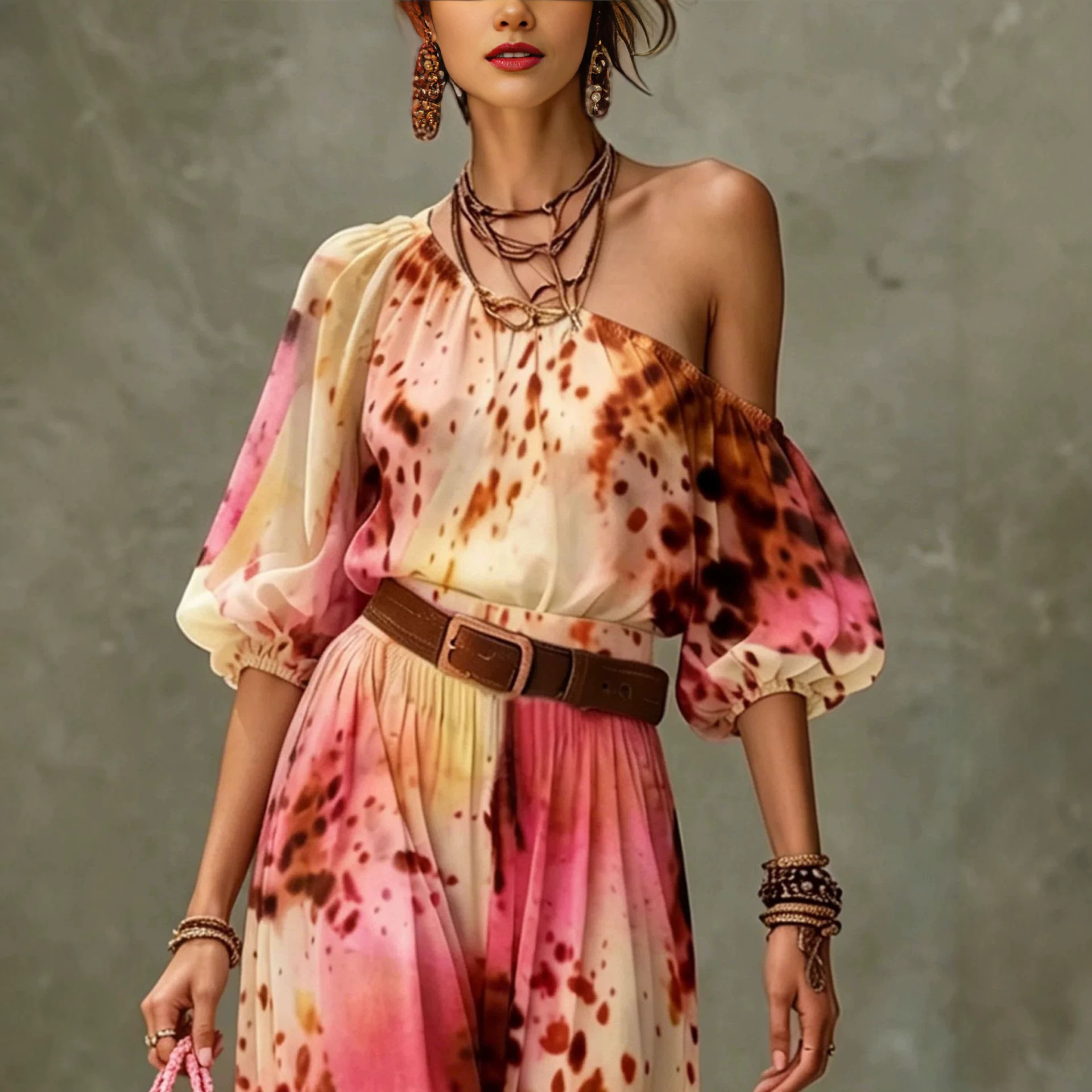 Women's Halter Neck Open Back Top and Relaxed Skirt Set