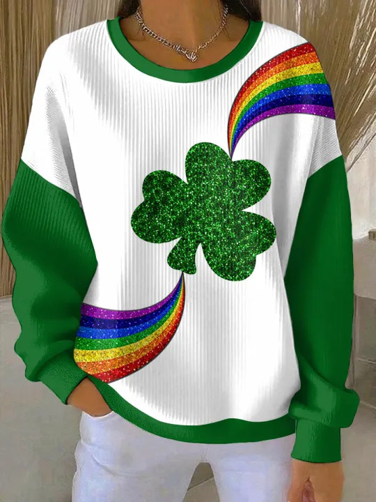 Iris Royal Print Women's Crewneck Sweatshirt