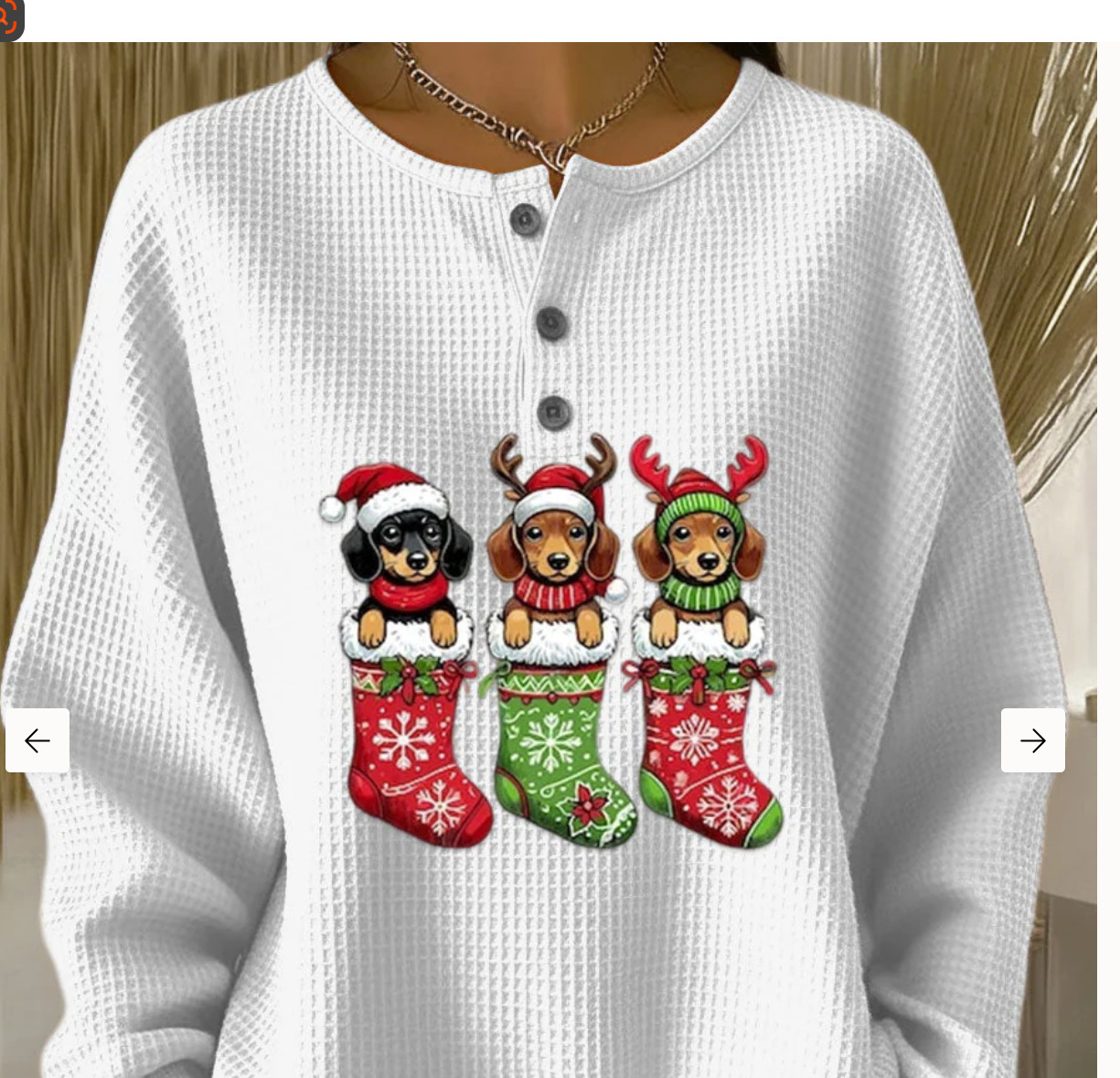 Women's Christmas Floral Print Button Sweatshirt