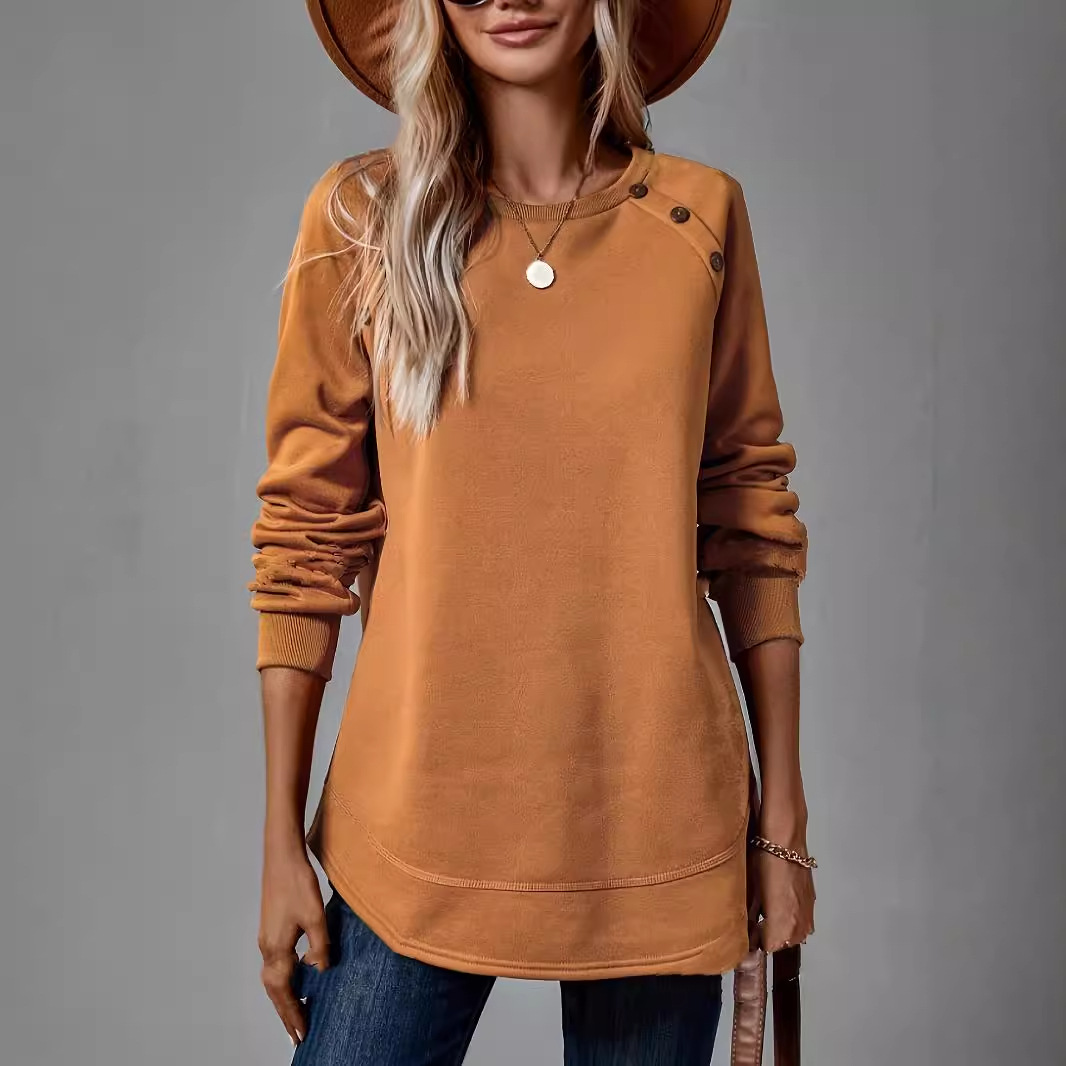 Long-Sleeve Crewneck Pullover Sweatshirt