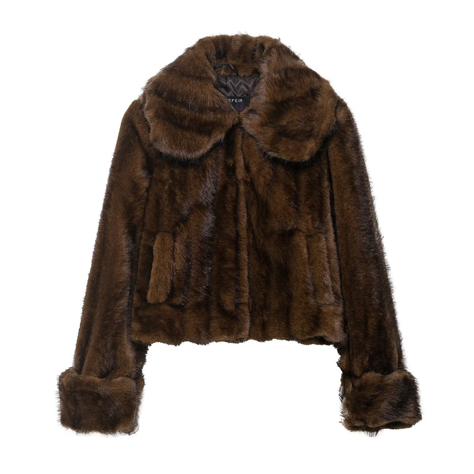 Women's Faux Fur Effect Jacket and Mini Skirt Set