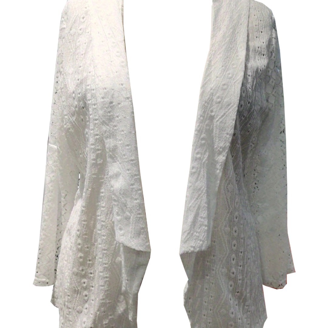 Women's Plus Size Lace Knit Cardigan V-Neck Long Sleeve Cover-Up