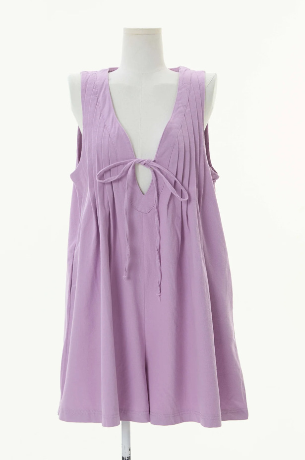 Women's Sleeveless Tie-Front Loose Wide-Leg Romper
