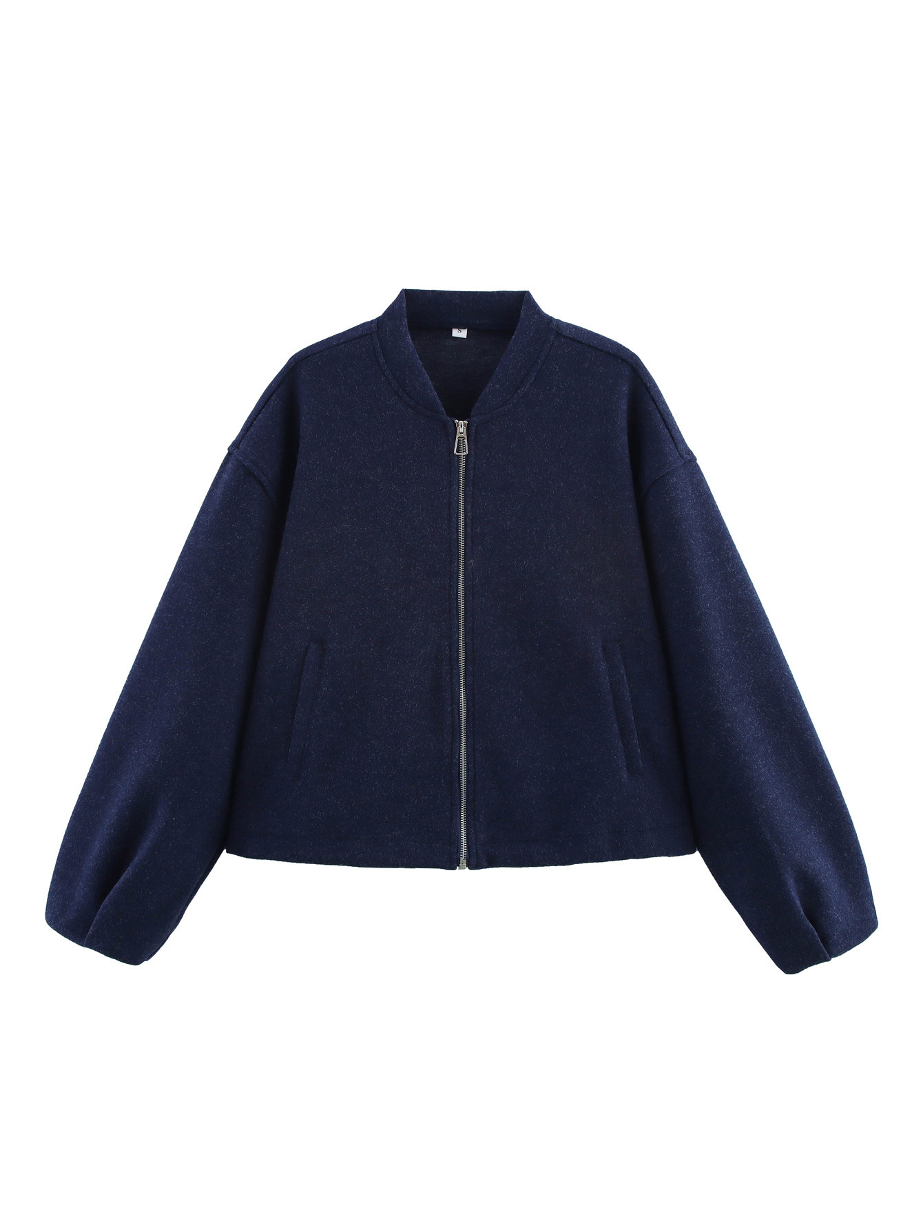Soft Snap Button Crewneck Casual Jacket