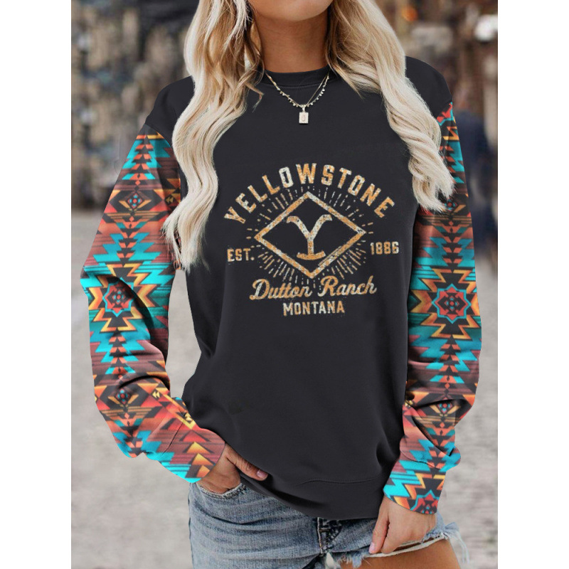 3D Print Crewneck Pullover Hoodie Women's Casual Sweatshirt