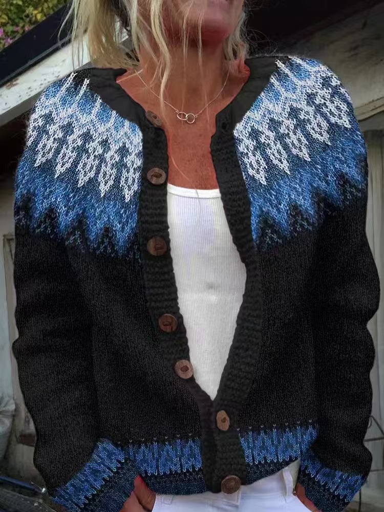 Women's Colorblock Open-Front Cardigan Sweater