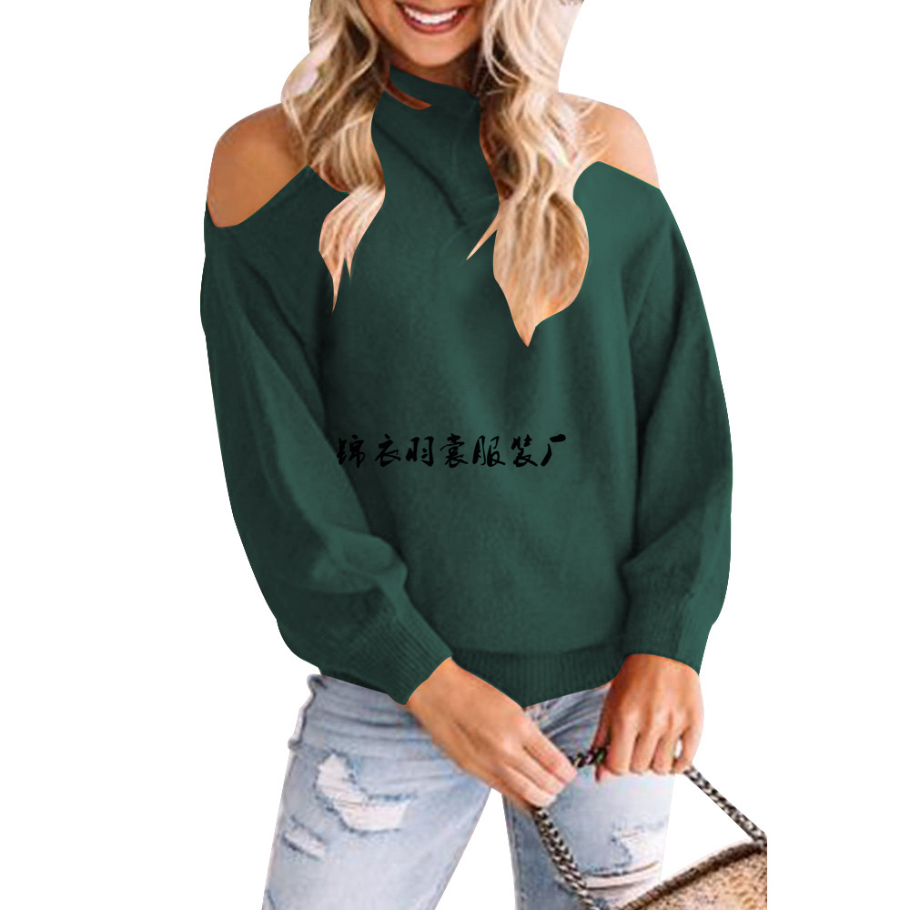 V-Neck Off-Shoulder Knit Sweater with Cross Wrap Bust and Open Back