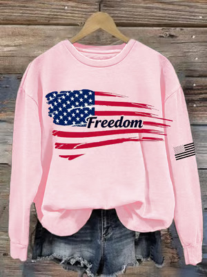Women's American-Style Freedom Graphic Crewneck Sweatshirt