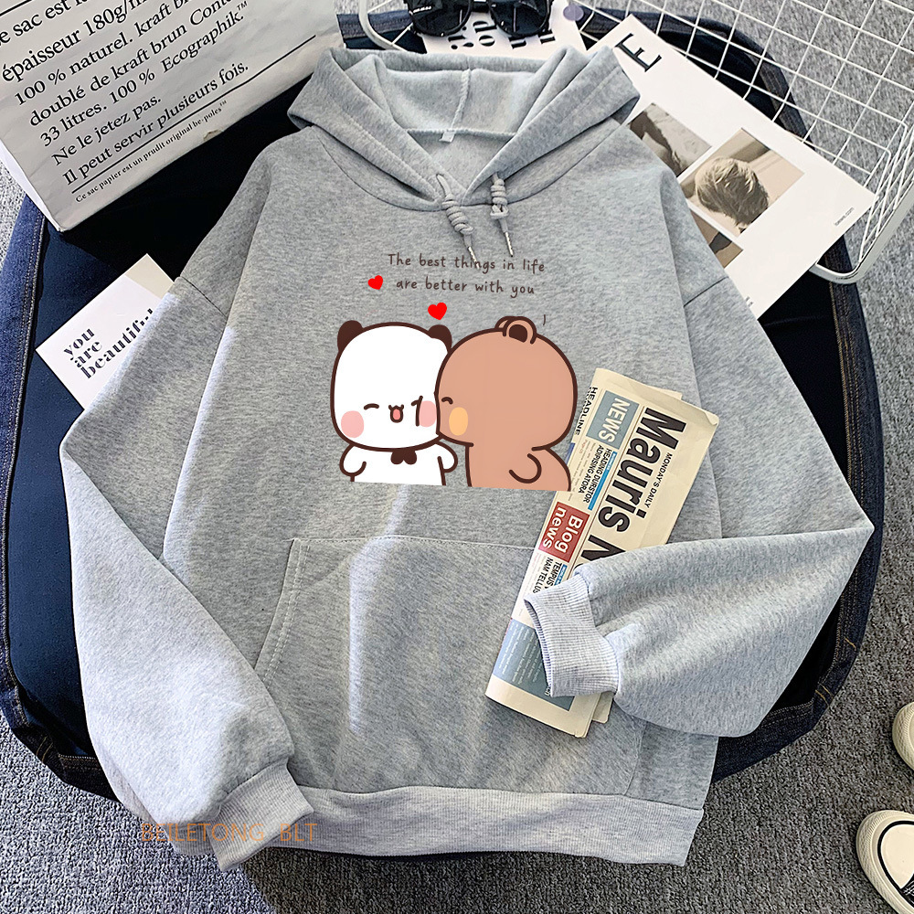 Women's Panda Heart Print Hoodie