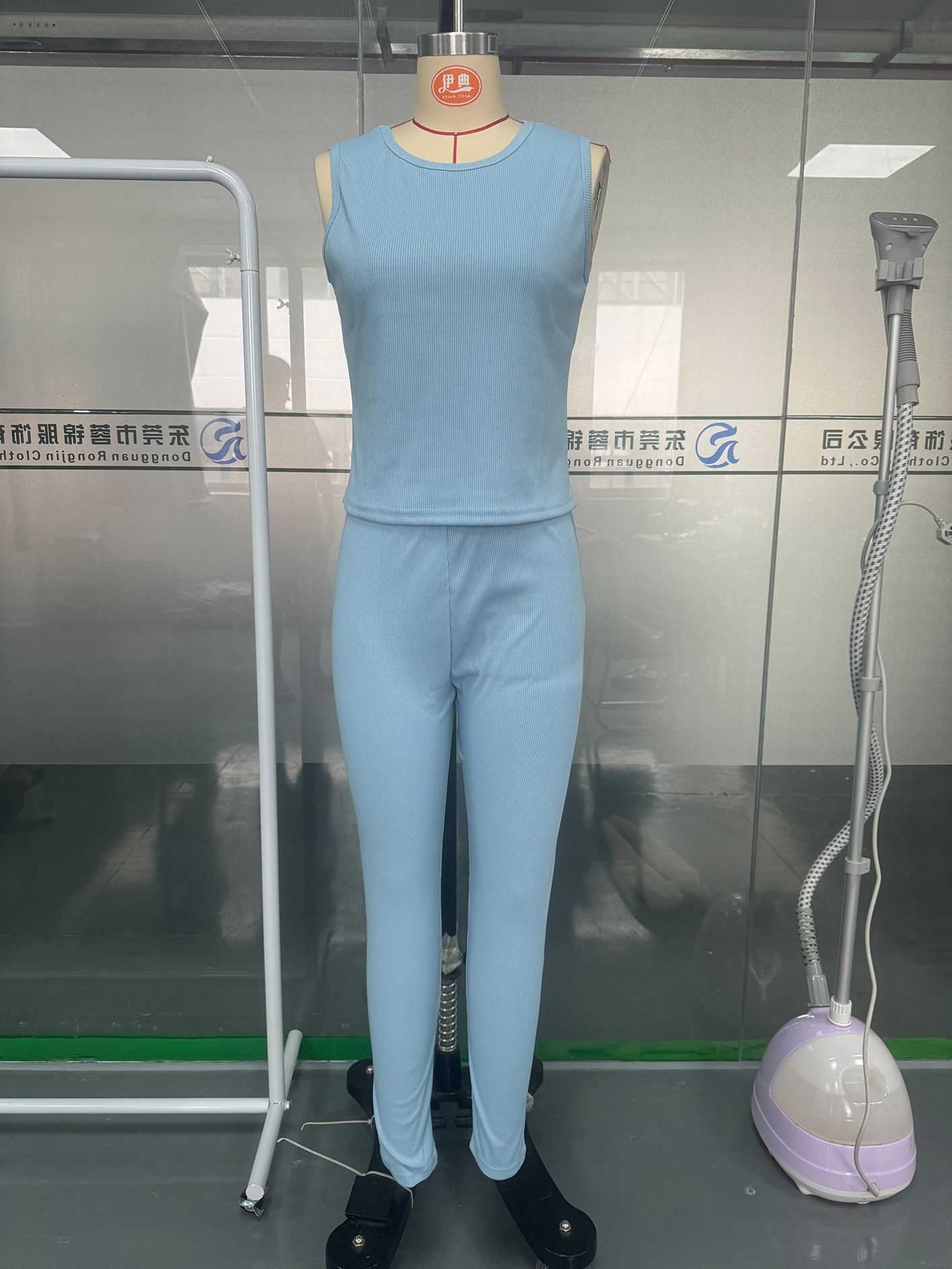 Women's Ribbed Hoodie Tank Top and Pants 3-Piece Set