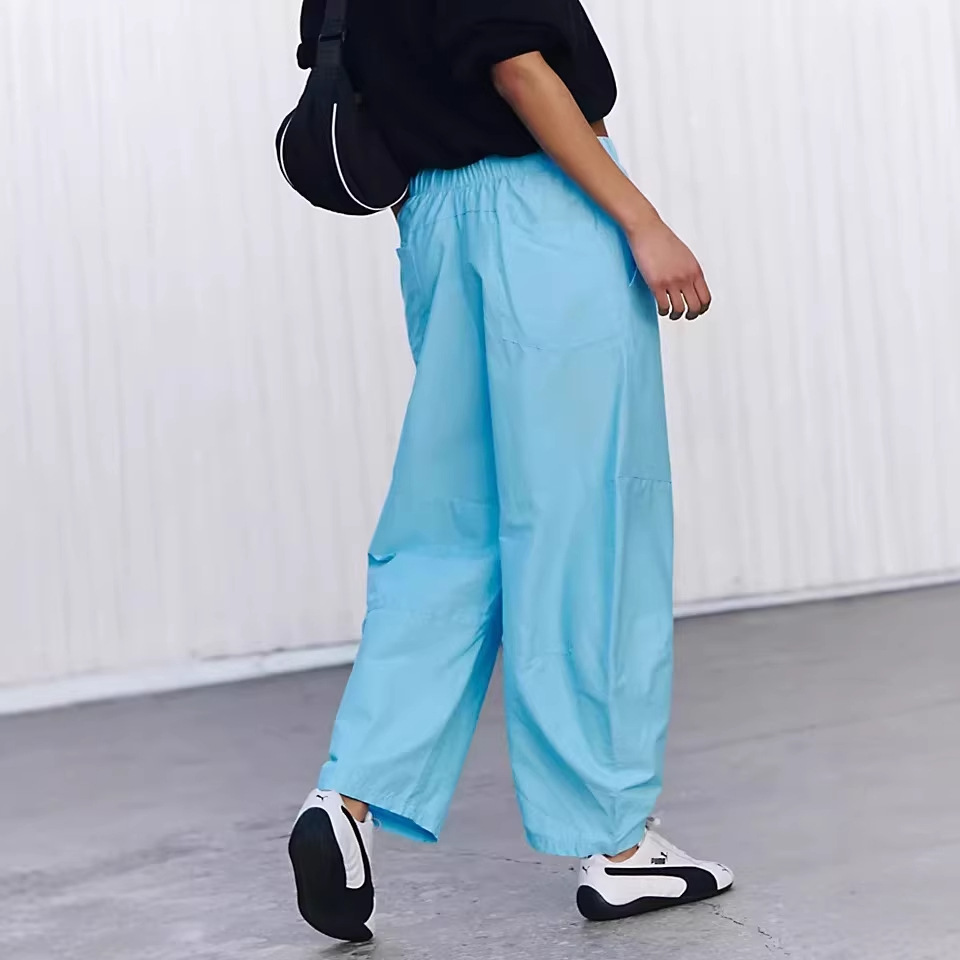 Women's Wide-Leg Lounge Pants with Elastic Waist and Drawstring