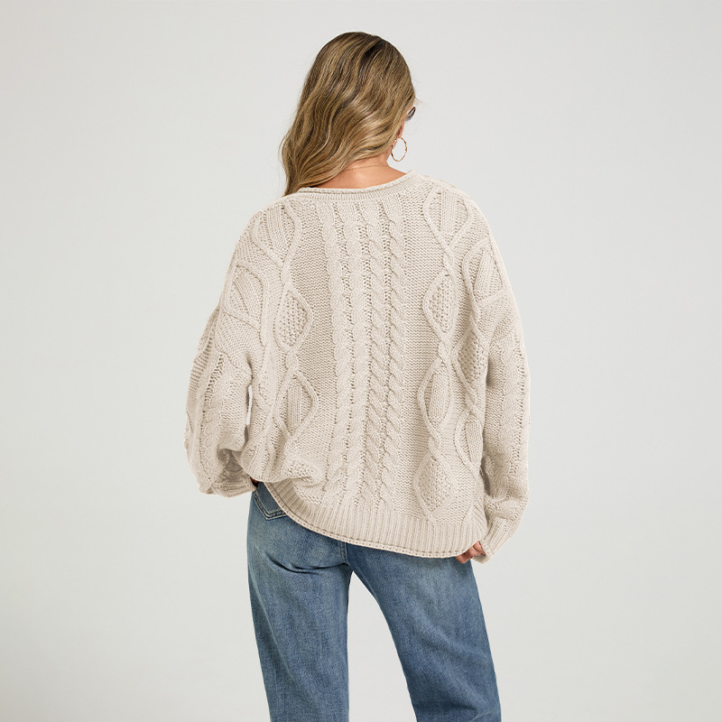 Women's Cable Knit Long Sleeve Cardigan Sweater Coat
