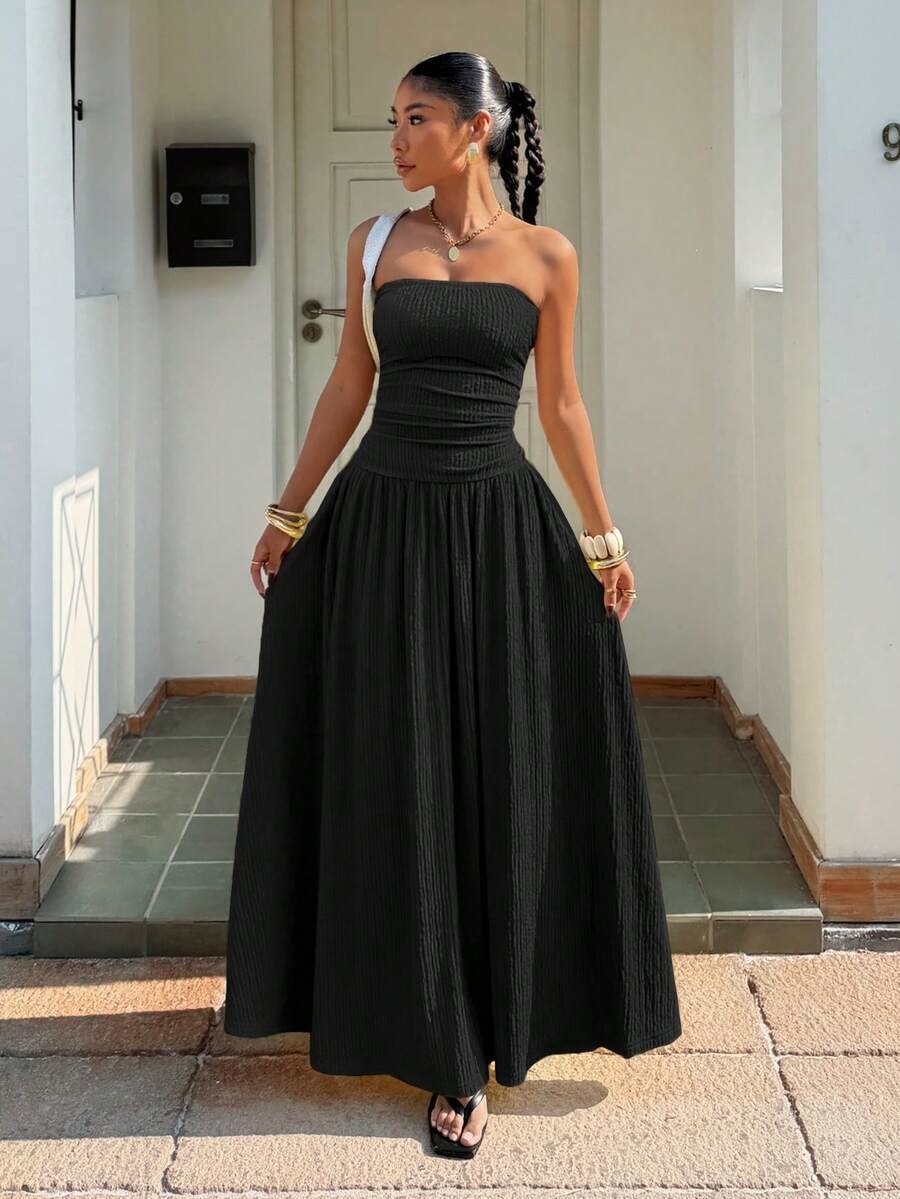 Sleeveless Strapless Bodycon Maxi Dress