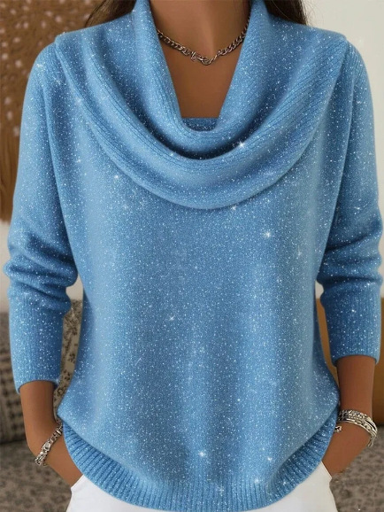 Women's Solid Color Long Sleeve Pullover Sweater
