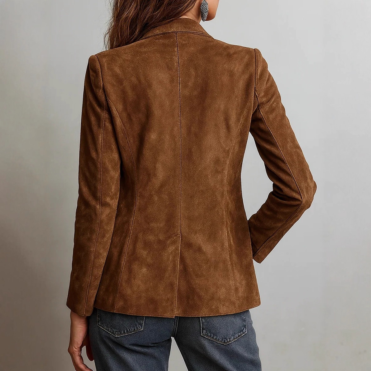 Women's Vintage Faux Suede Single-Breasted Jacket