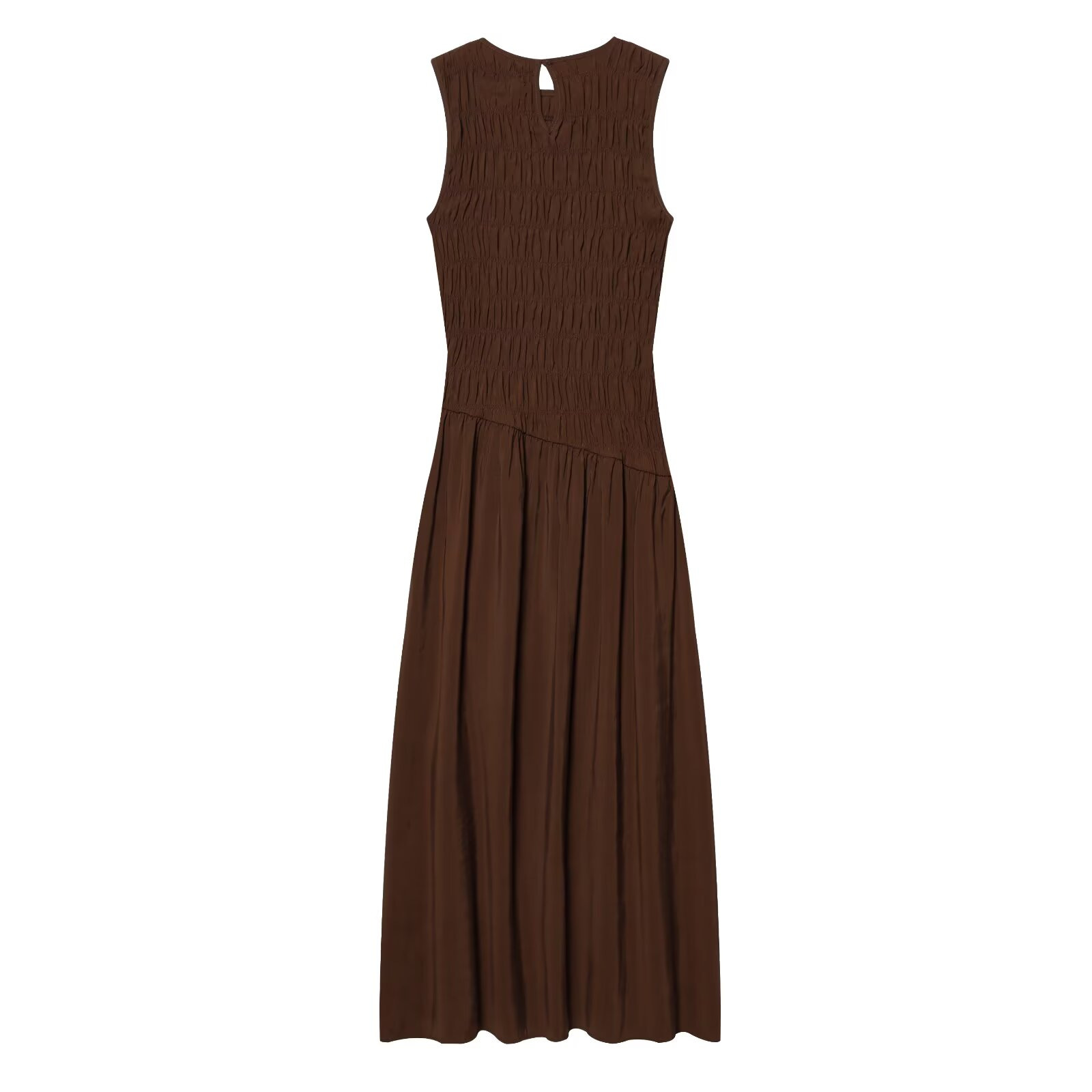 Elegant Puff Sleeveless Midi Dress