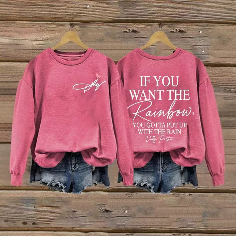 Women's Vintage Loose Slogan Print Crewneck Sweatshirt