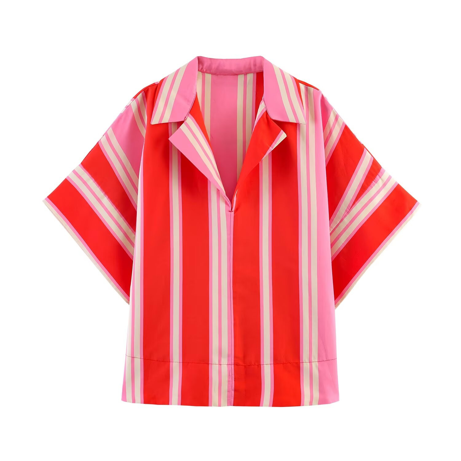 Striped Shirt and Wide-Leg Pants Set