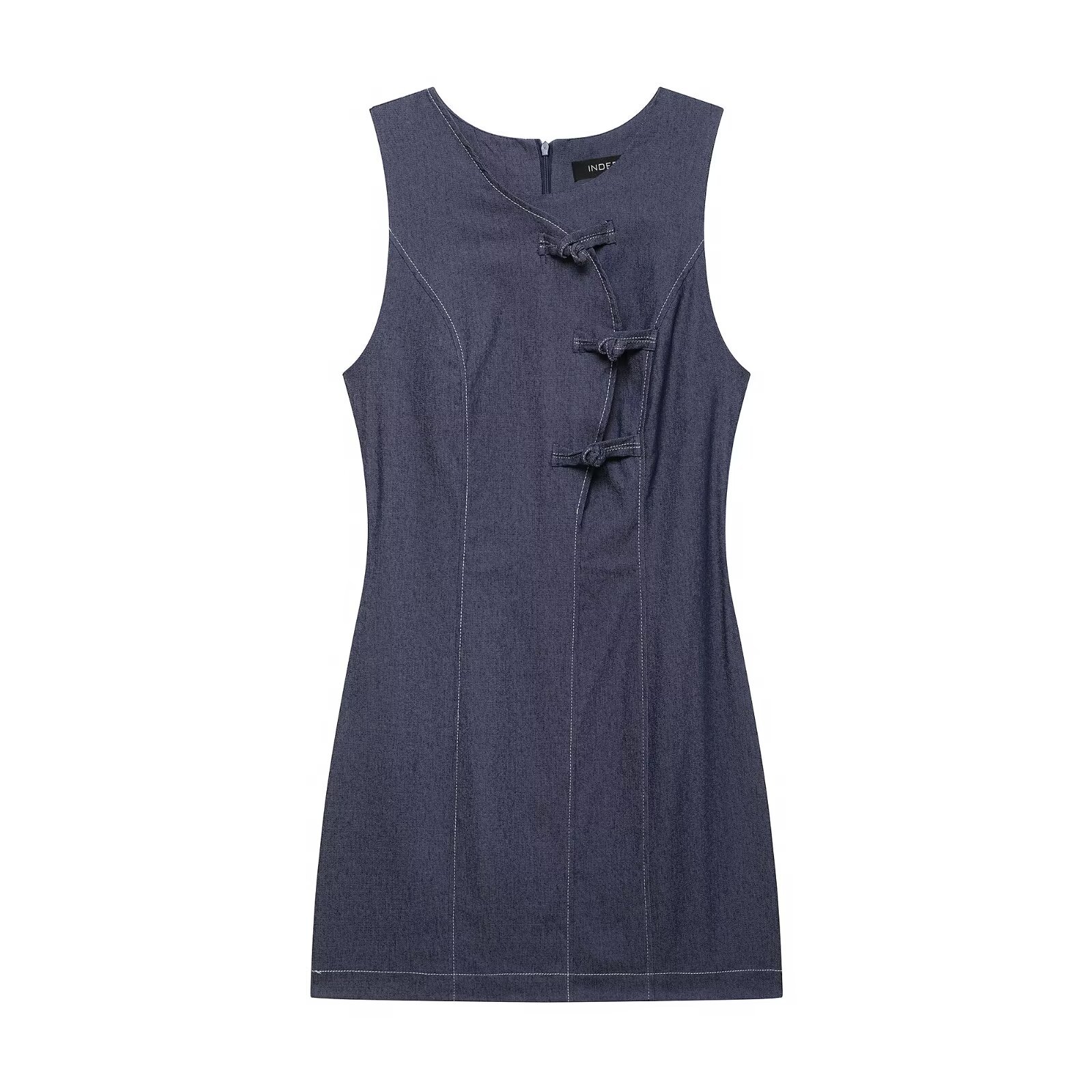 Women's Sleeveless Knot-Front Bodycon Dress