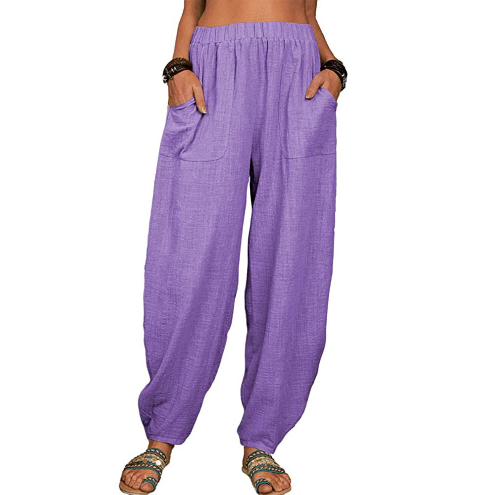 Women's Loose Cotton Harem Lounge Pants